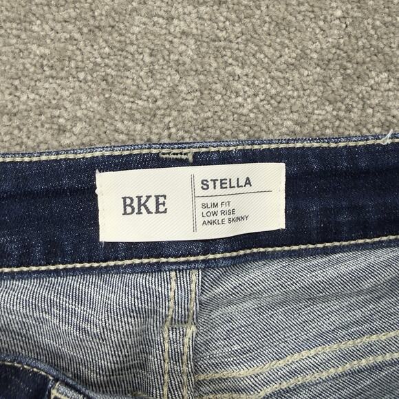 BKE Stella Women Ankle Skinny Jeans Dark Wash Distressed Low Rise Slim Fit 27 - Picture 3 of 7